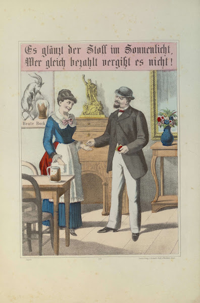 Wirtshausmotiv mit Spruch