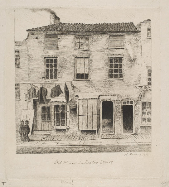 Old House in Rector Street from Scenes of Old New York 1870