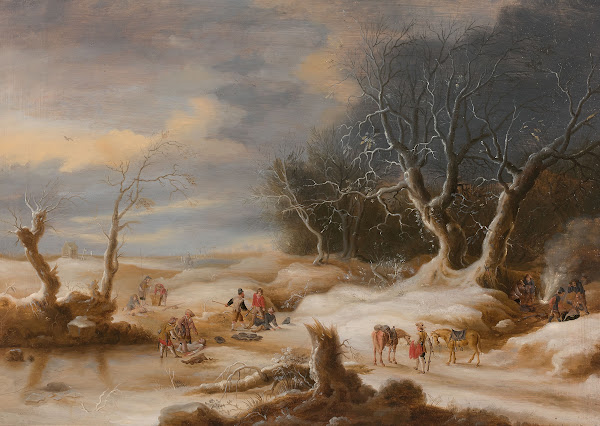 Embuscade dans un paysage de neige