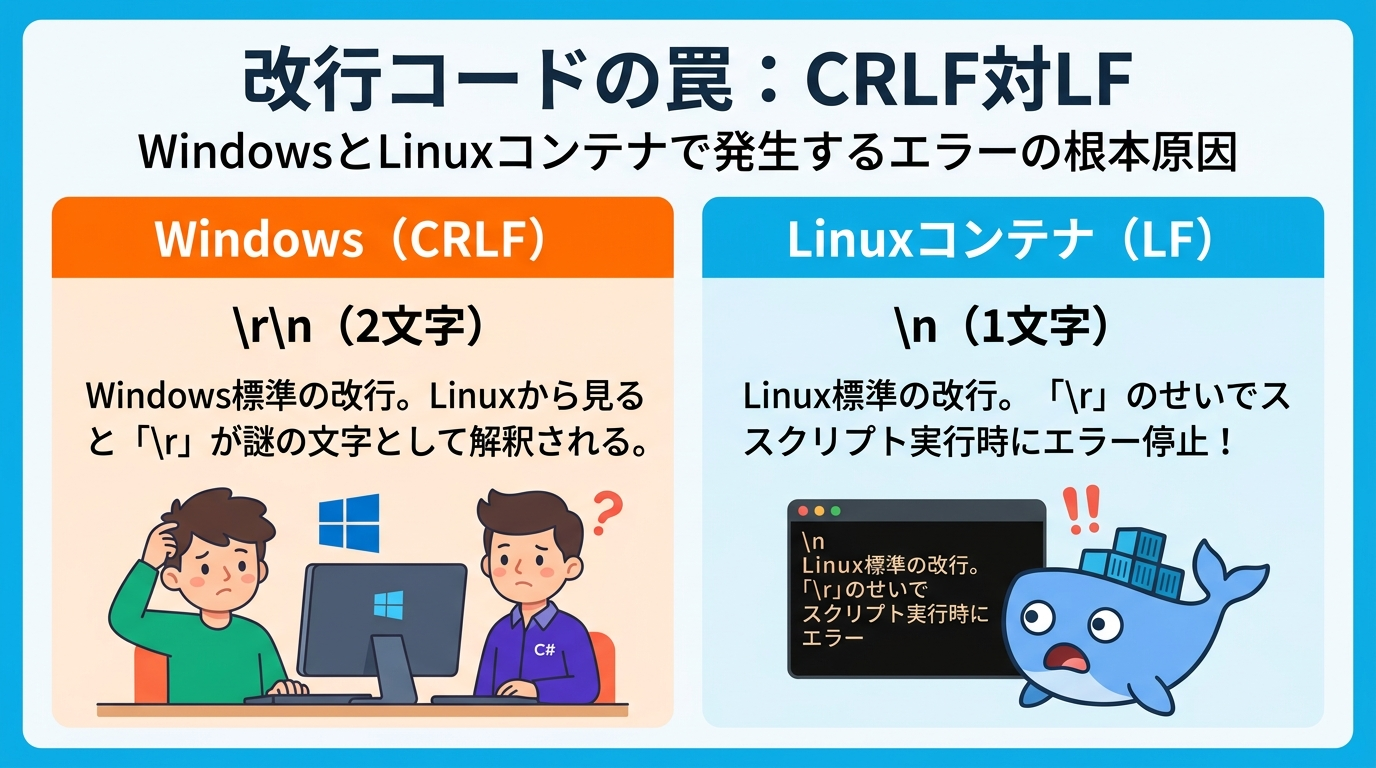 改行コードCRLF vs LFの罠とエラー原因