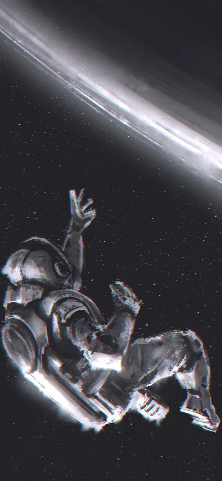Astronaut Floating In Deep Space - Digital Illustration Full HD iPhone Wallpaper (1183x2563)