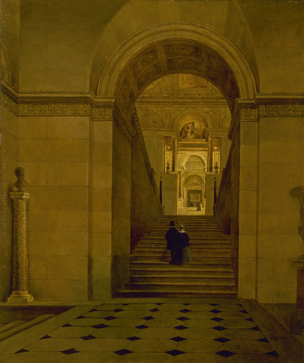 Le grand escalier du Louvre 1840