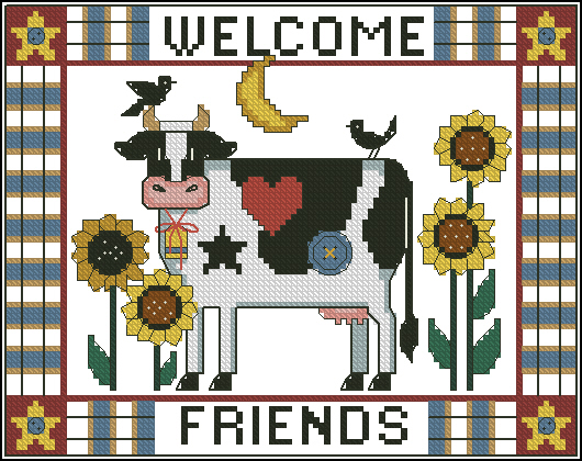 DIM00256 Country Pleasures Welcome Cow