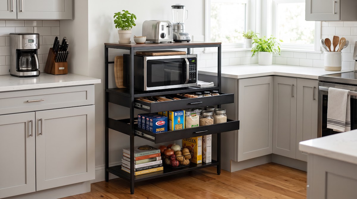 Best Microwave Carts with Storage for Small Kitchens (2026) - BEST PREMIUM — IN CONTEXT