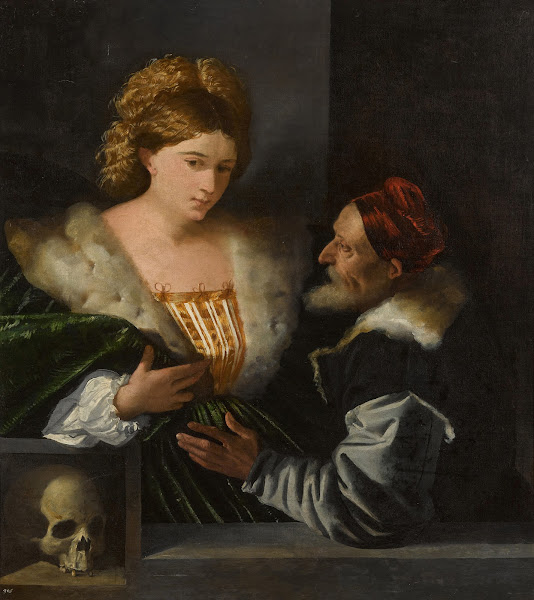 An allegorical portrait of a lady and gentleman