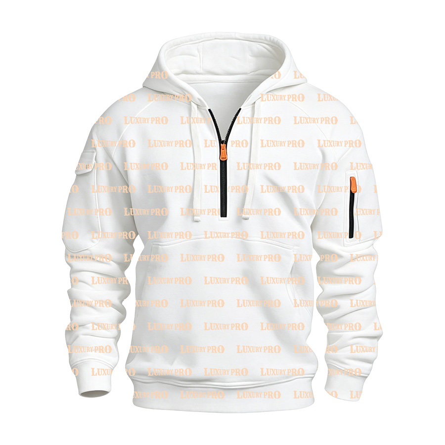 AOP 3D half zip drawstring sweatshirt LL