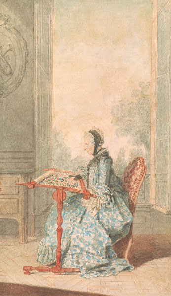 Portrait of a Woman at an Embroidery Frame 1770s