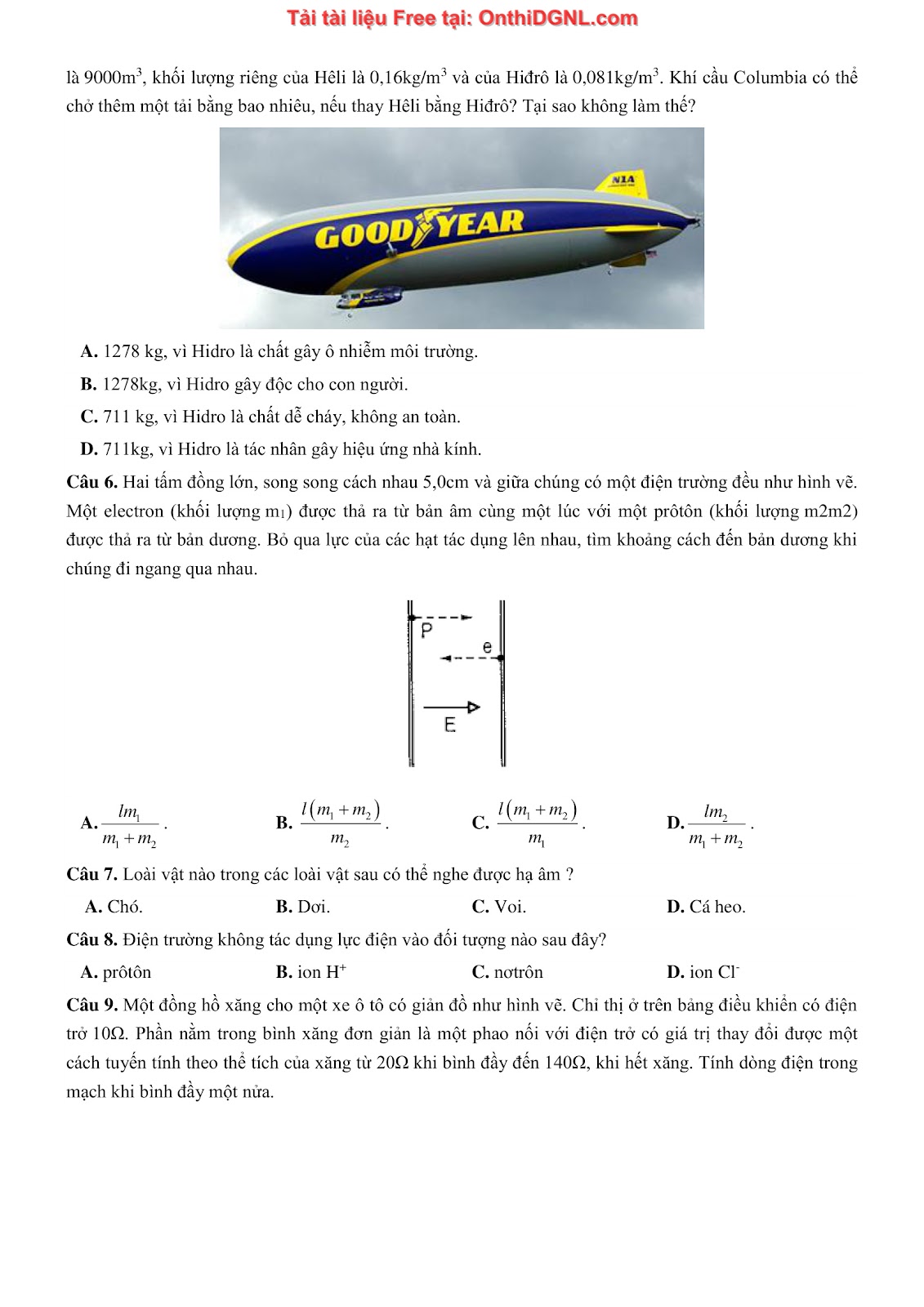 105 bài tập môn Vật Lý - Ôn thi ĐGNL Bách khoa Hà Nội Phần 4