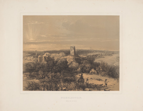 Wilhelmstein Chateau fort en ruines 1852