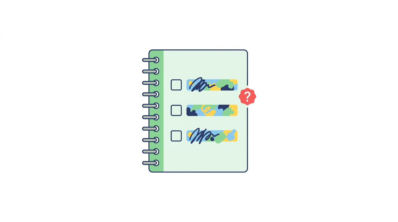 Illustration: a checklist filled with content nobody asked for