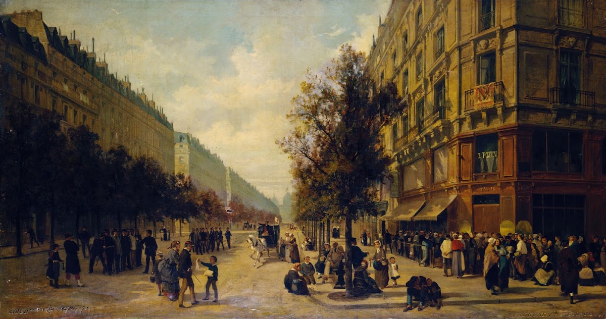 Queue à la porte dune épicerie angle de la rue Réaumur et du boulevard Sébastopo 5403x2843 (1)