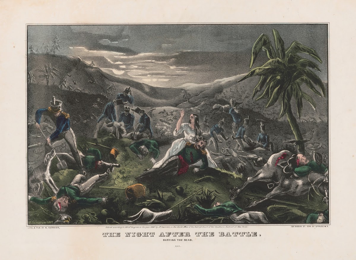 The night after the battle burying the dead 1847
