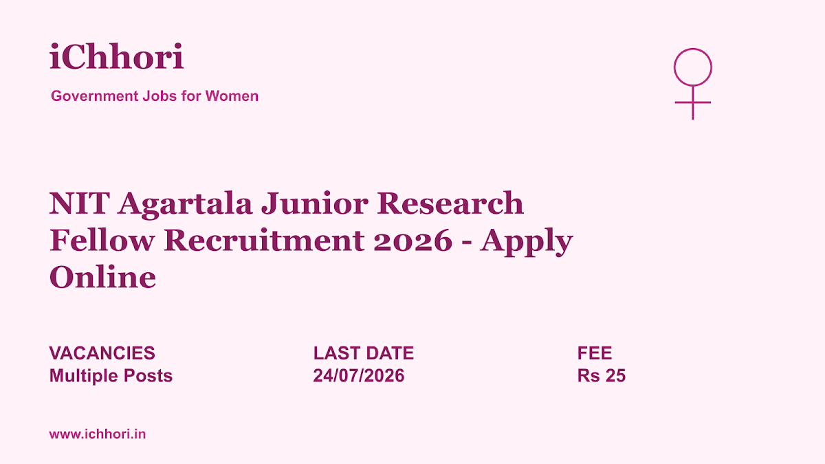 NIT Agartala Junior Research Fellow Recruitment 2026 - Apply Online - iChhori