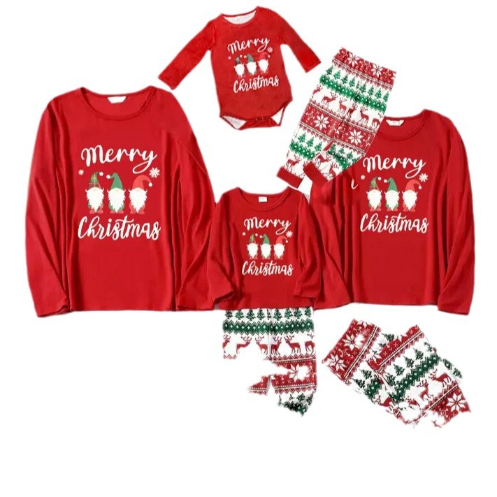 Christmas Family Pajamas with Reindeer Design
