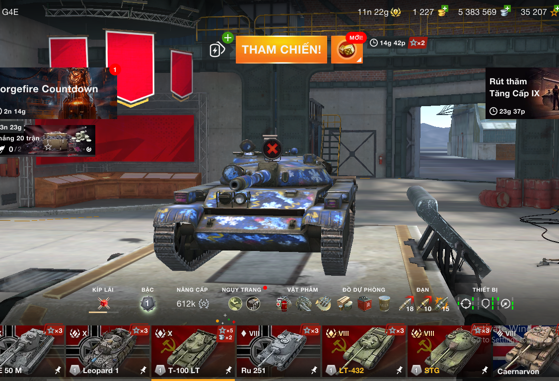 Shop bán acc World of Tanks Blitz với nhiều 3 xe cấp 10 như...