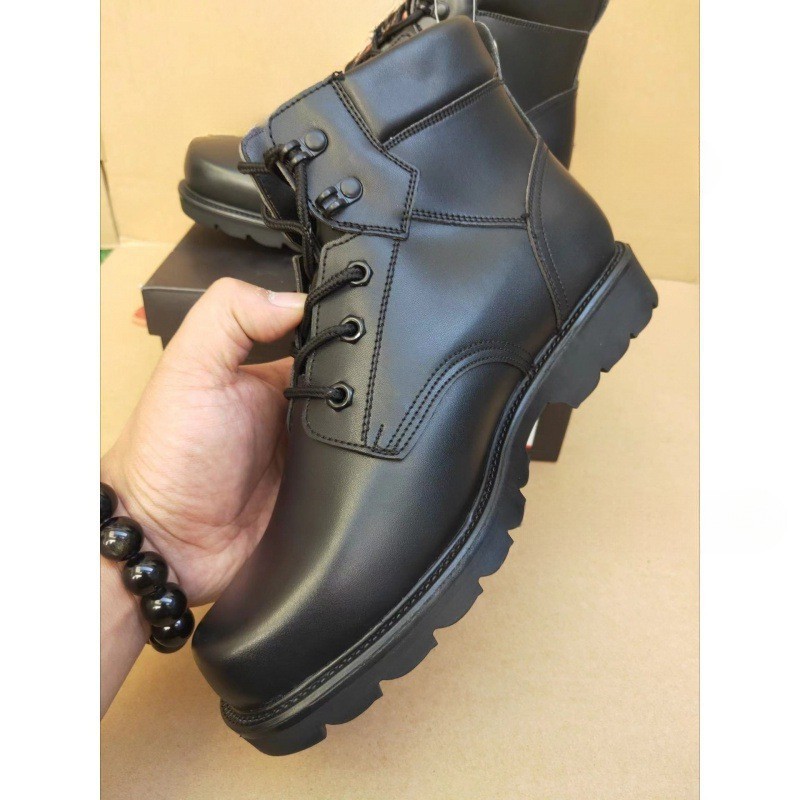 Warm men's winter boots with shearling
