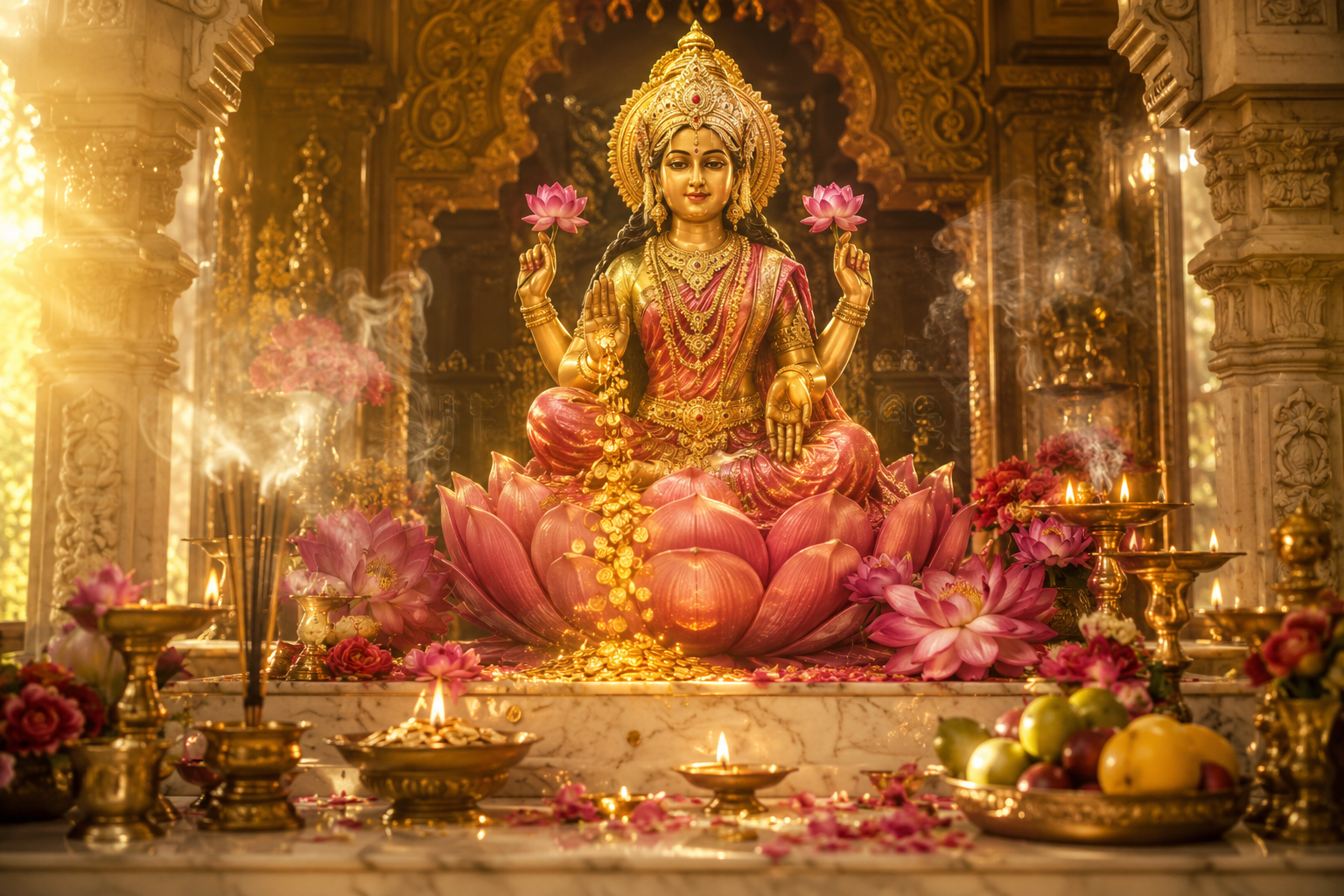คาถาบูชาพระแม่ลักษมี บทสวดขอพรความรัก การเงิน โชคลาภ มั่งคั่งร่ำรวย