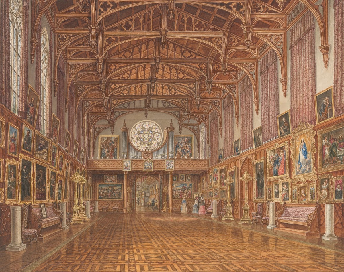 Interieur van de Gotische Zaal paleis Kneuterdijk Den Haag 1846