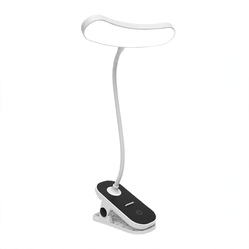 Ergonomic LED clip lamp with efficient light distribution