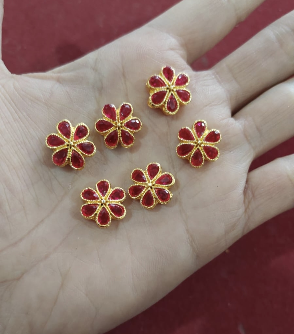 Pink Flower Pedndent pack of 6