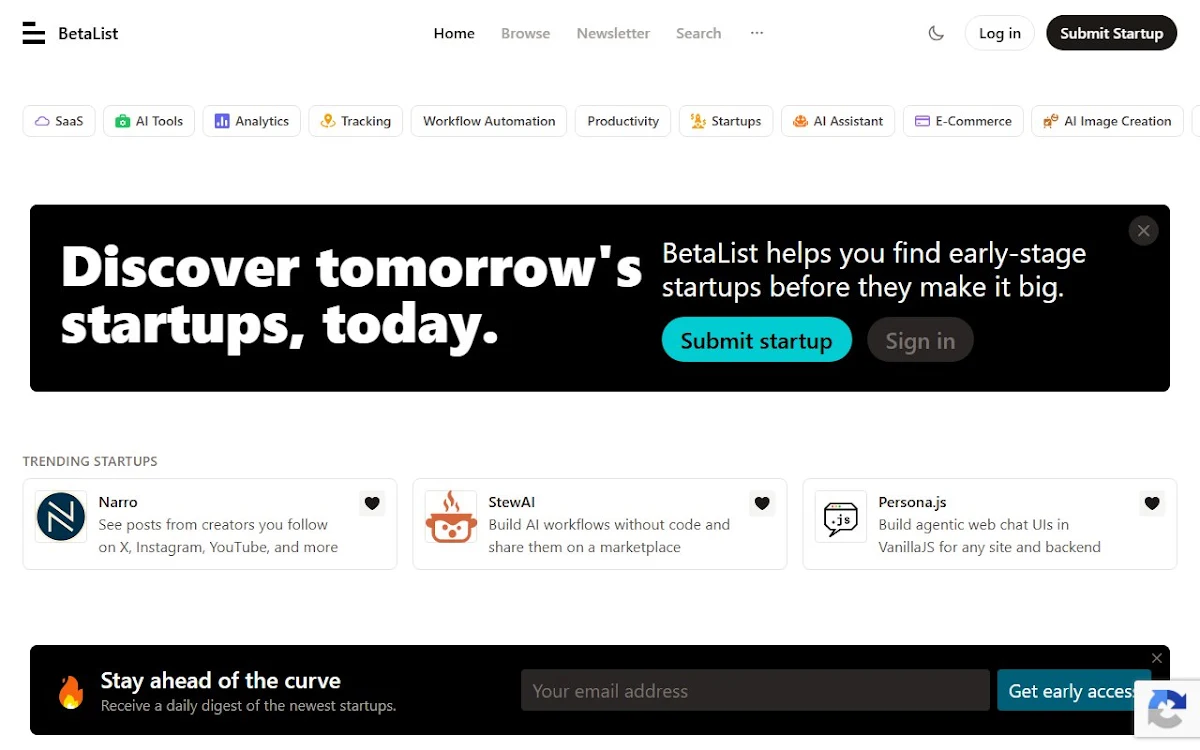 Captura de BetaList