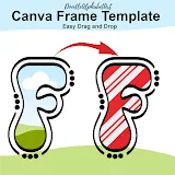 Canva Frame Letters Lines Dots Groovy Alphabet photo 10 template 216