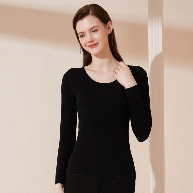 Thermal underwear set for women with cashmere and silk