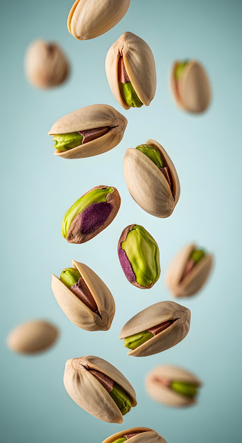 Floating Pistachio Nuts Macro Food Still Life - Free mobile Wallpaper