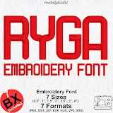 Stitch photo 1 of the Ryga Satin Stitch Embroidery Font Alphabet embroidery design