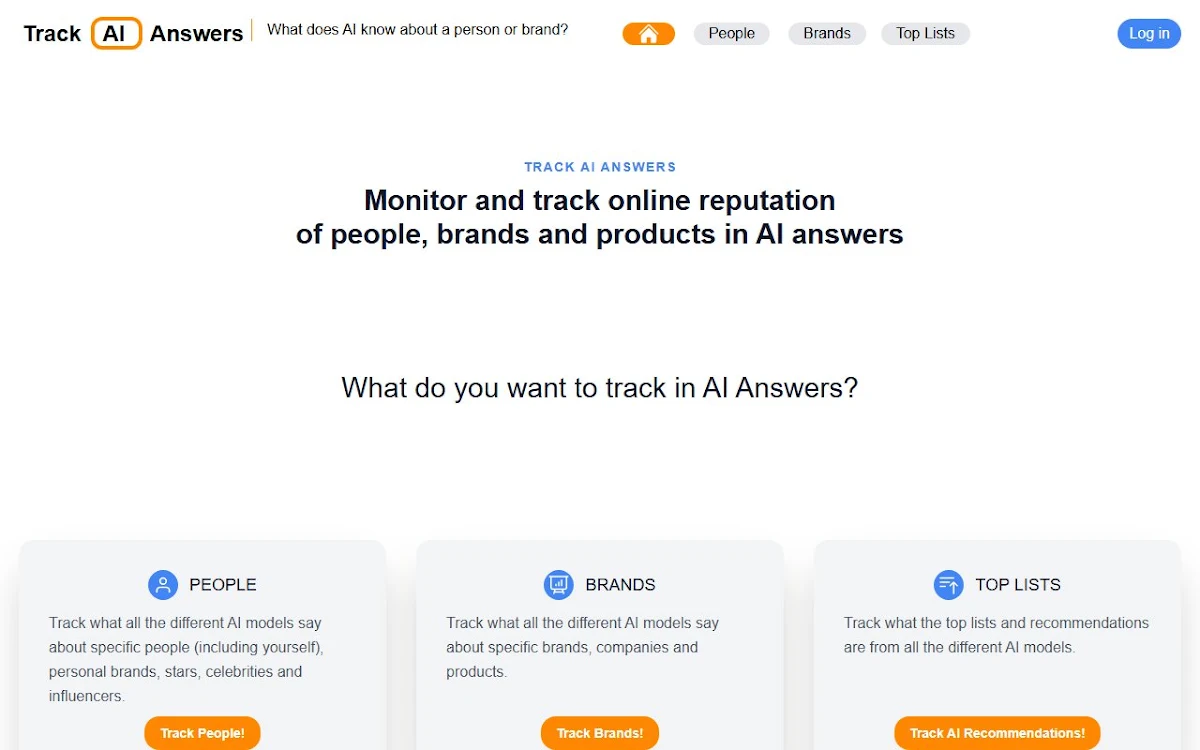 Captura de Track AI Answers