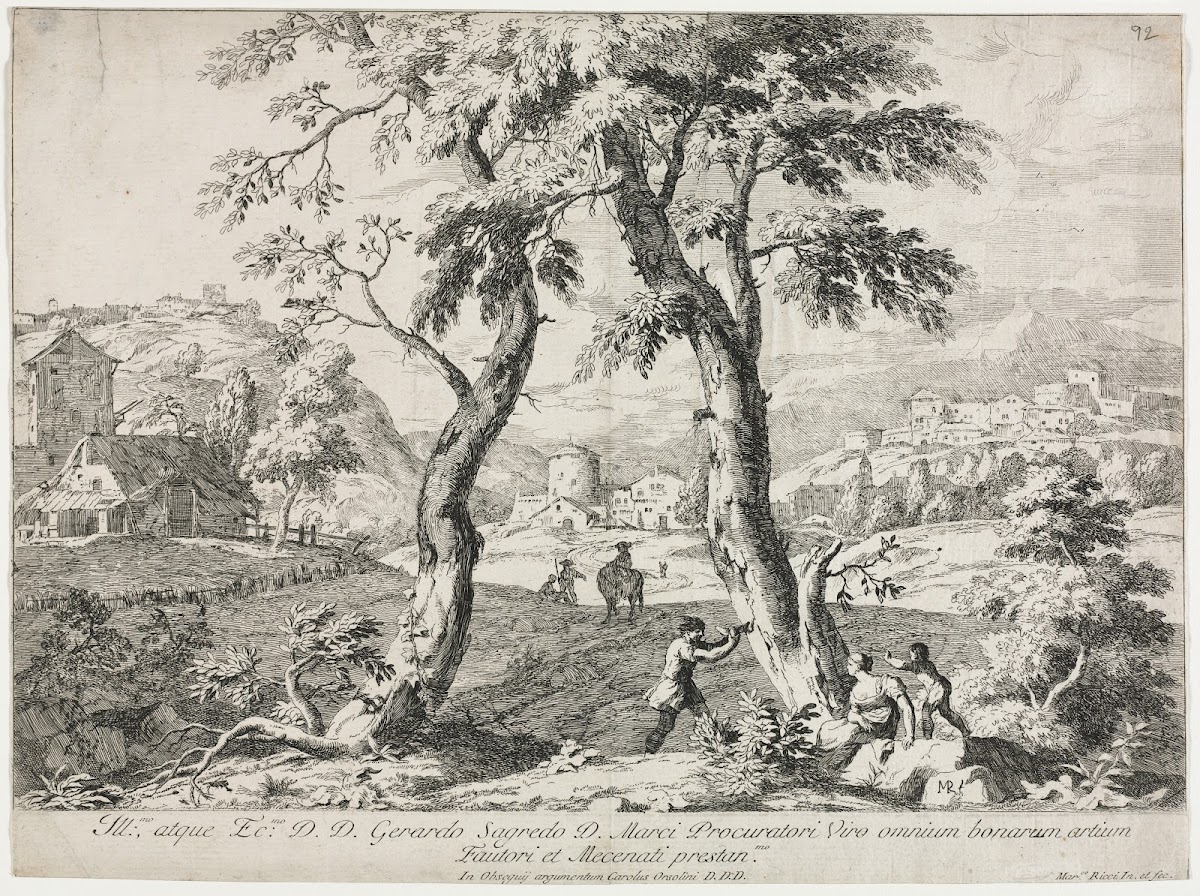View of a Village with Figures in the Foreground 1723