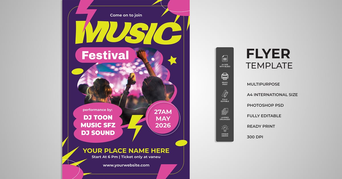 Music Flyer Template Free Download – Envato Elements