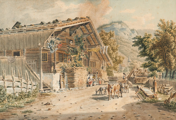 Bauernhaus und Strasse in Meiringen 1915 1945