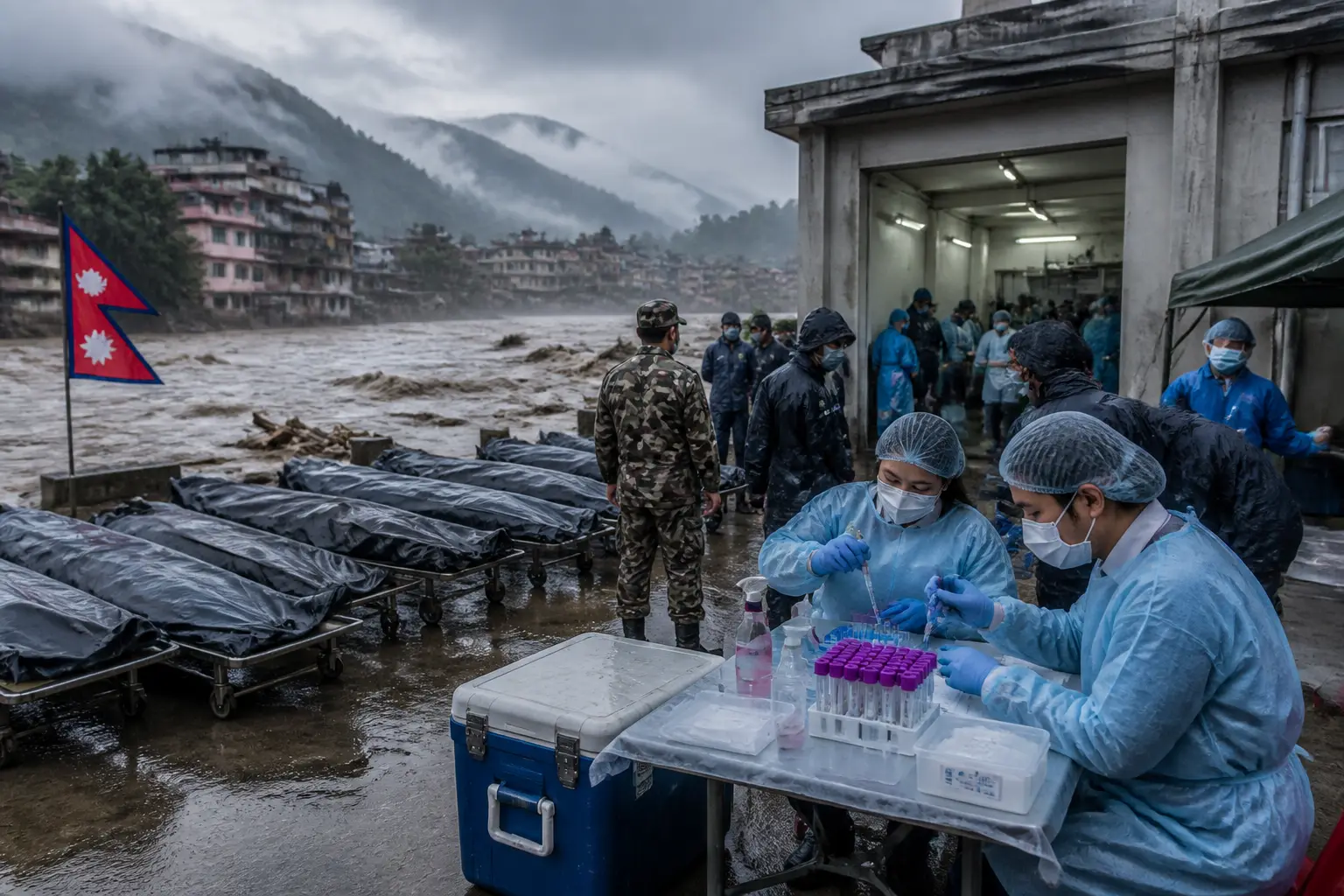 Editorial image for Nepal flood victims' DNA tests begin as morgues reach capacity