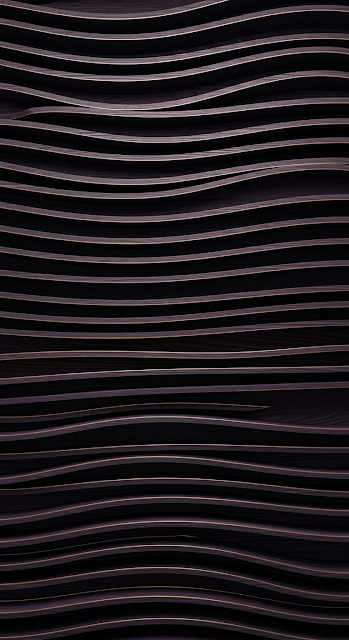 Abstract Dark Purple Wavy Wood Grain Texture with Golden Lines - Free mobile Wallpaper