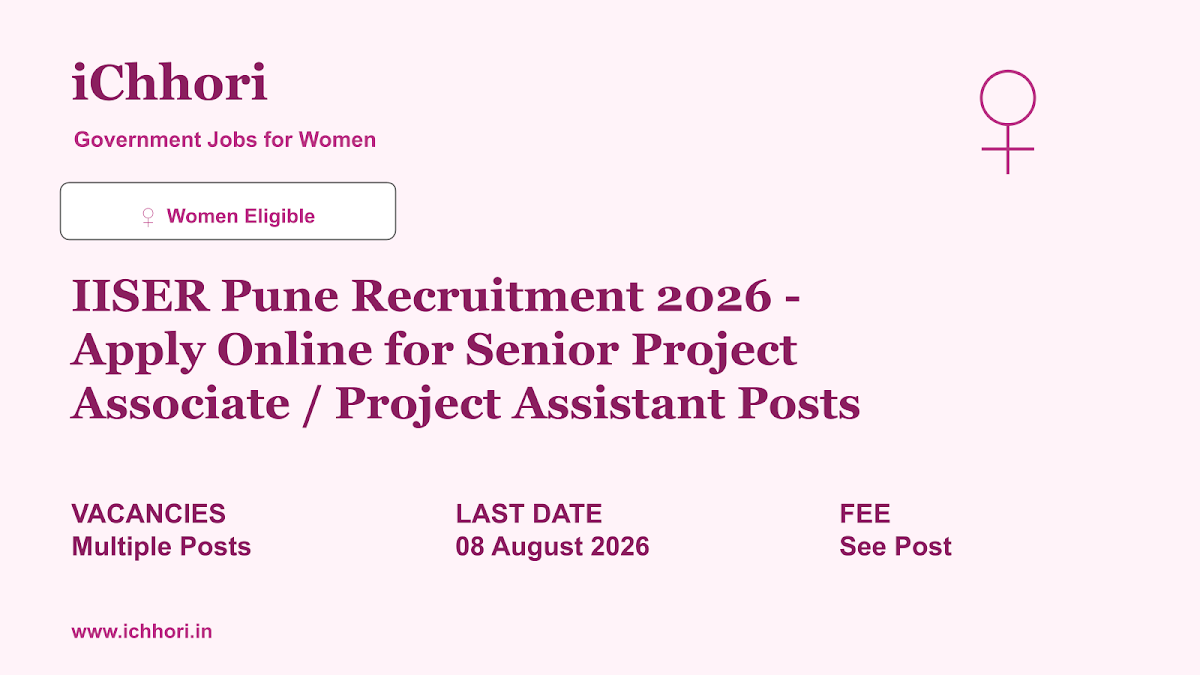 IISER Pune Recruitment 2026 - Apply Online for Senior Project Associate / Project Assistant Posts - iChhori