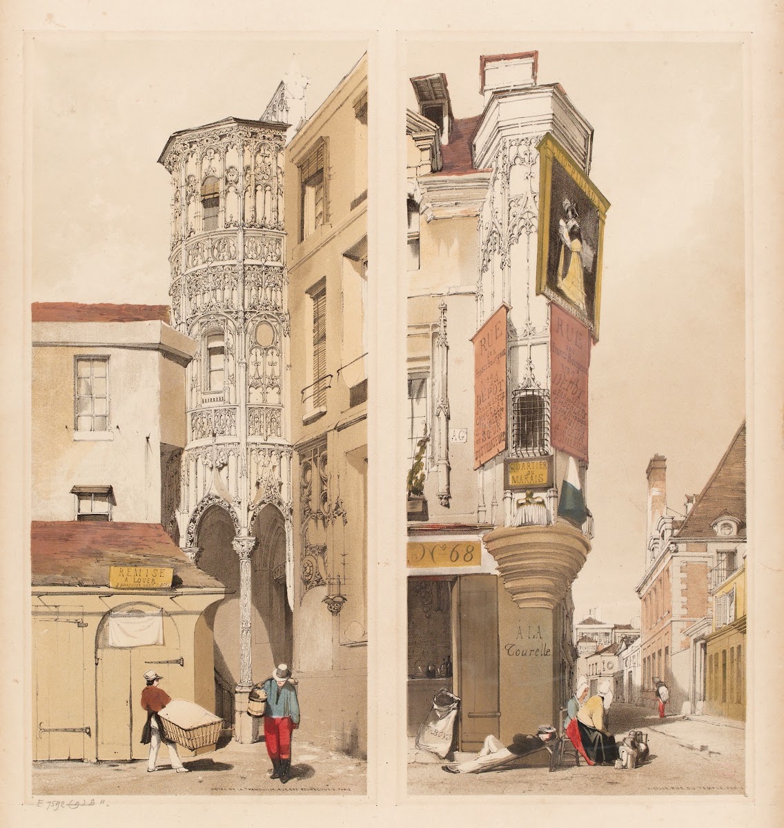 Hôtel de la Trémouille rue des Bourdonnais et Vieille rue du Temple Paris