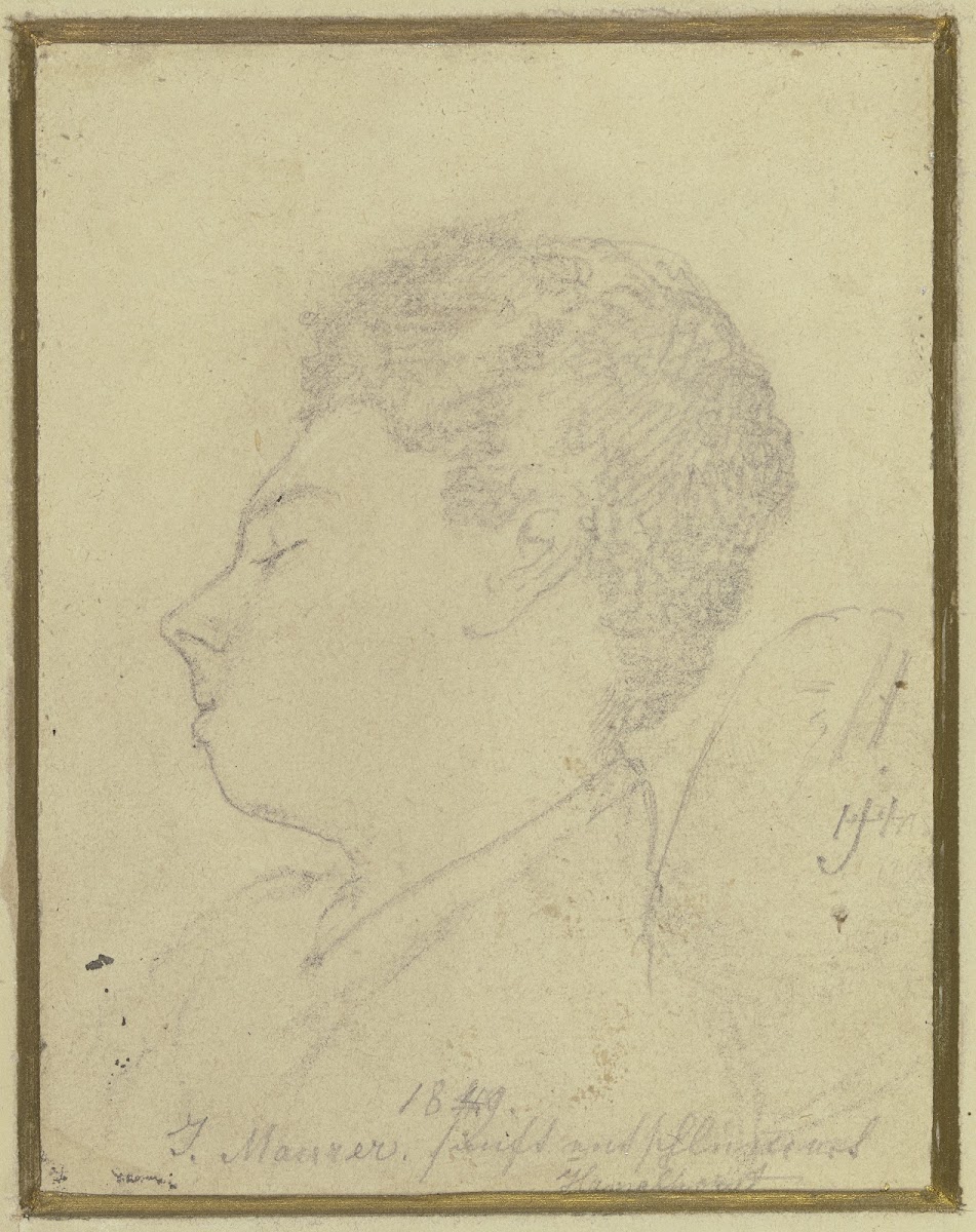 Kopf des Malers Jakob Maurer 1849