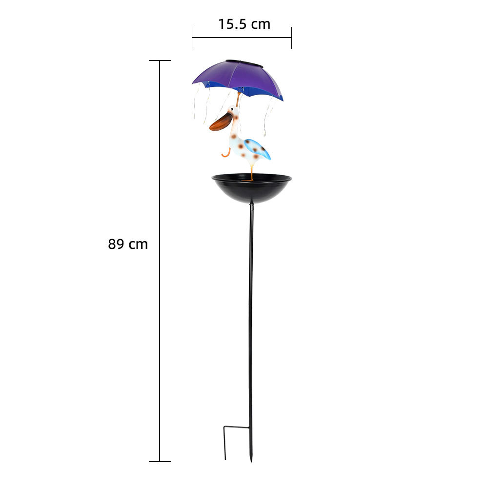 Solar Iron Bird Bath for Ground Installation