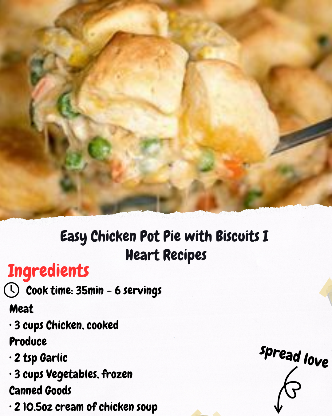 Easy Chicken Pot Pie with Biscuits I Heart Recipes