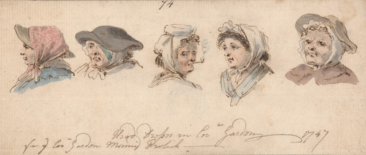 Head Dresses in Covent Garden 1747