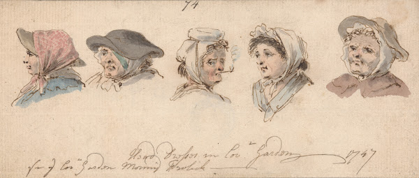 Head Dresses in Covent Garden 1747