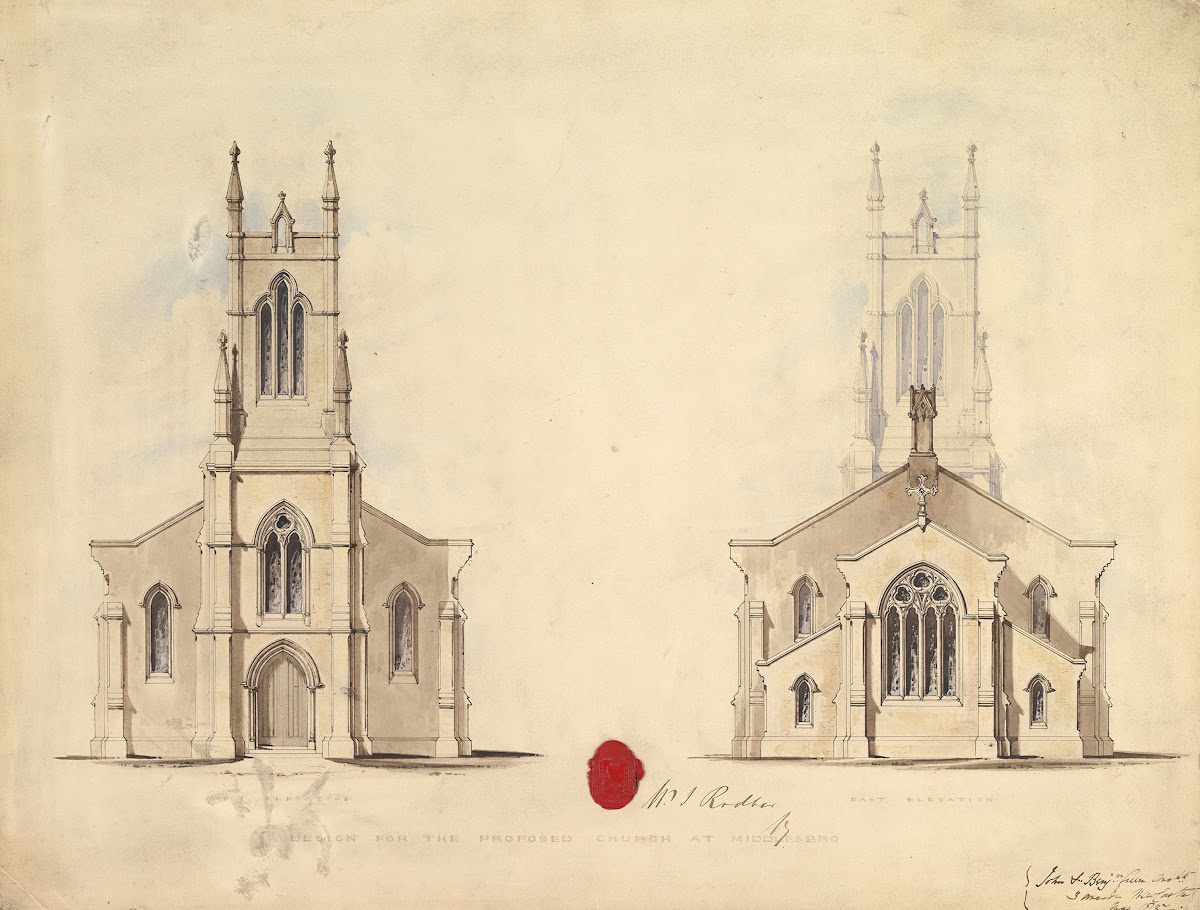Design For The Proposed Church At Middlesborough 1837