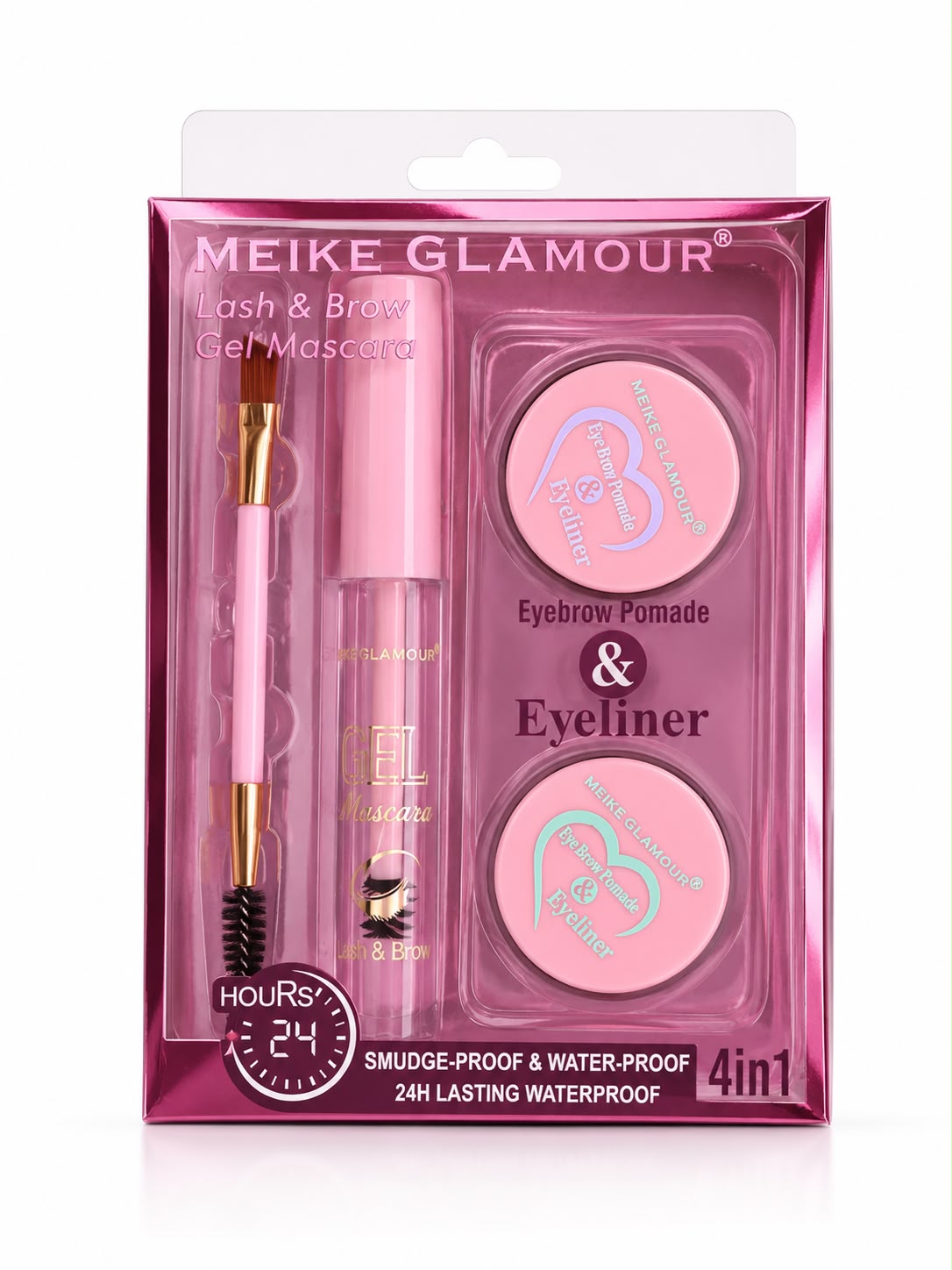 Meike Glamour Lash & Brow Gel Mascara 4 En 1 (Eyebrow Pomade & Eyeliner)