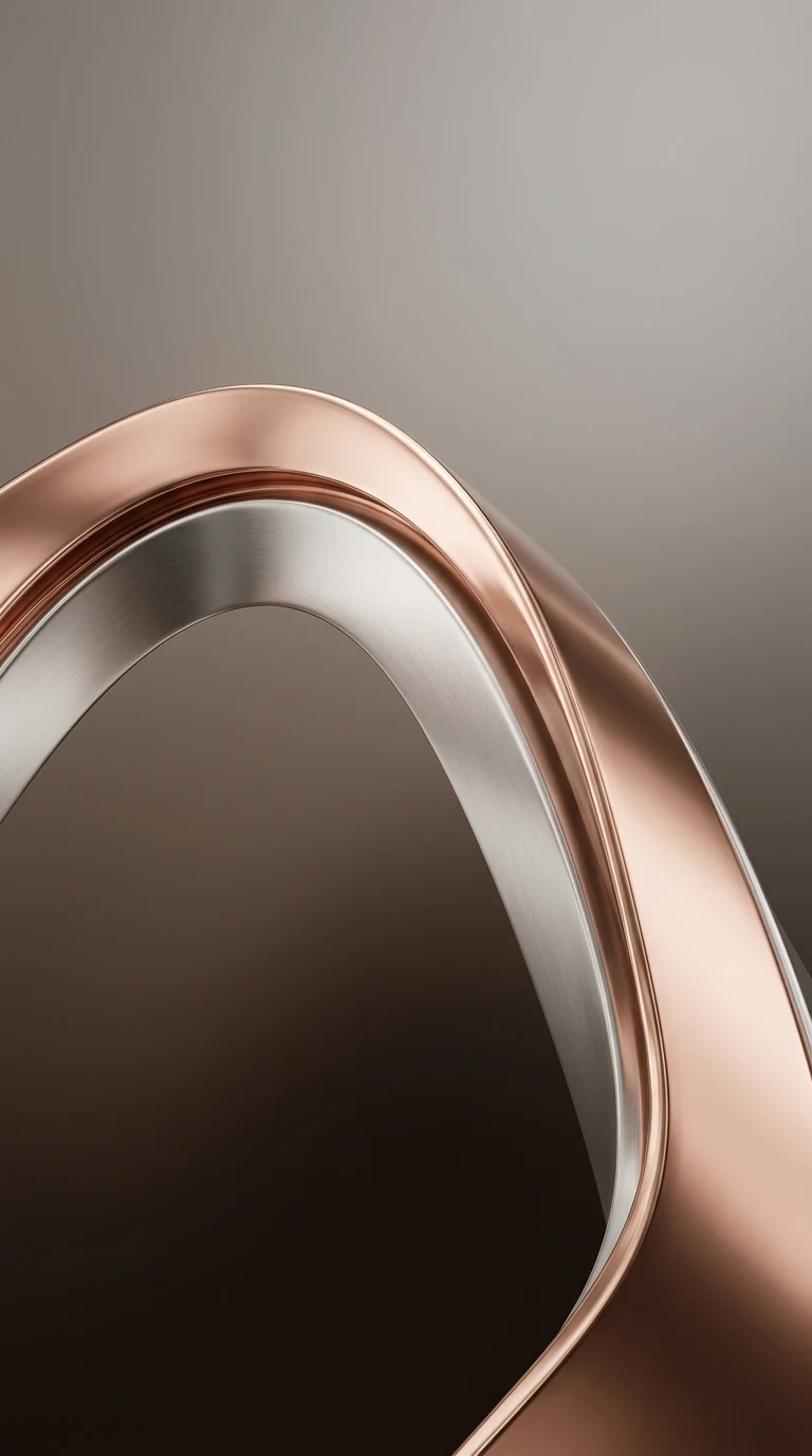 Minimalist Metallic Fluid Curve Mobile Wallpaper - Free 4K mobile Wallpaper