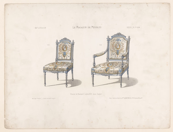 Chaise et Fauteuil Louis XVI bois laqué 1832   1904