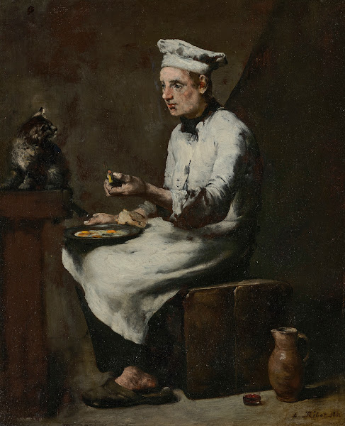 A cook eating his morning meal 1884