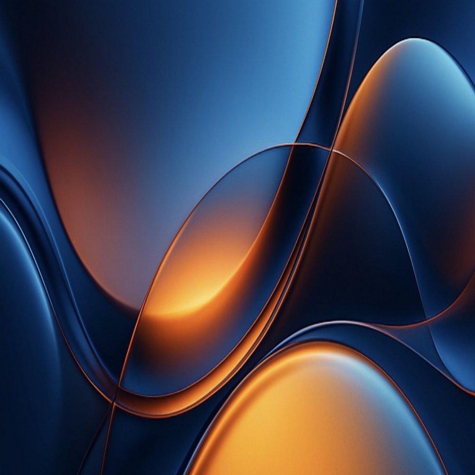 Download Abstract Blue and Orange Curves iPhone