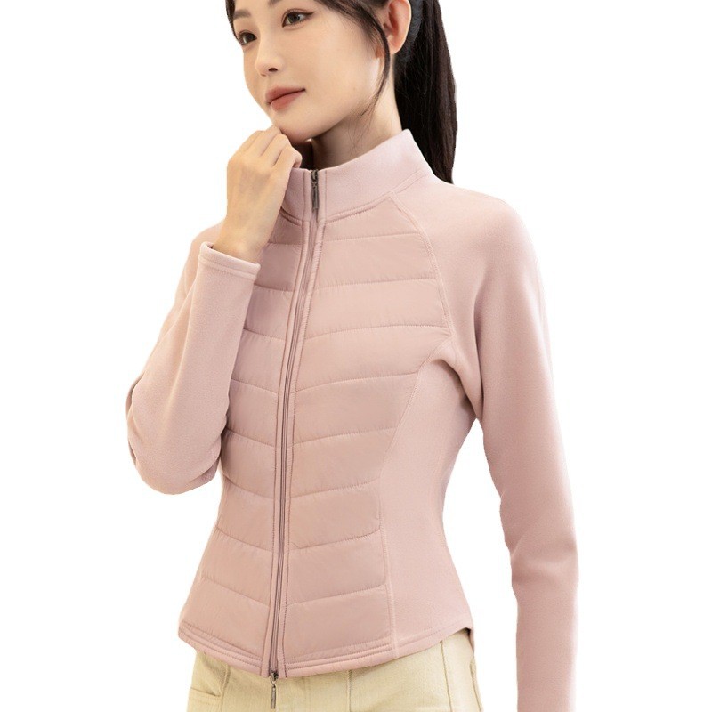Lightweight, tailored women's sports jacket with stand-up collar