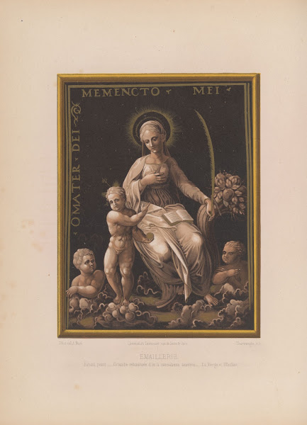 Email peint Grisaille réhaussée dor à carnations teintées La Vierge et lEnfant 1